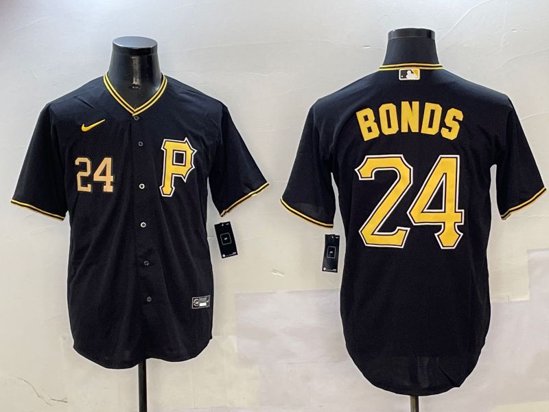 Men Pittsburgh Pirates #24 Bonds Black Game 2025 Nike MLB Jersey style 4